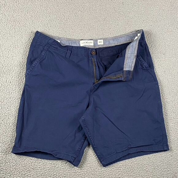 Lucky Brand Men's 40 Navy Blue Saturday Stretch Flat Front Chino Shorts - Picture 1 of 9